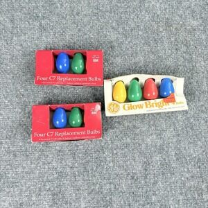 Lot Of 3 Vintage C7 Christmas Bulb 4 Packs GE Glow Bright & Holiday Time NOS 90s